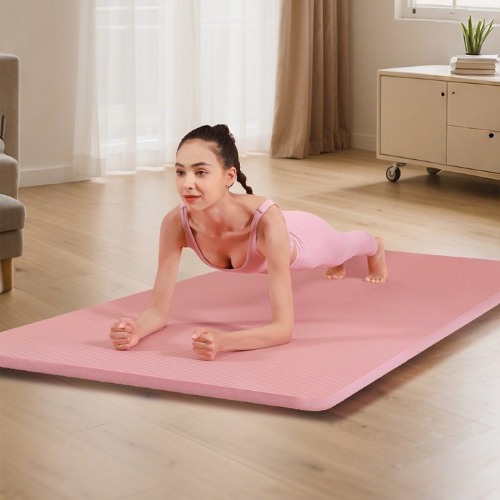 Anystar 필라테스 두꺼운 NBR 요가매트, 1개, 핑크