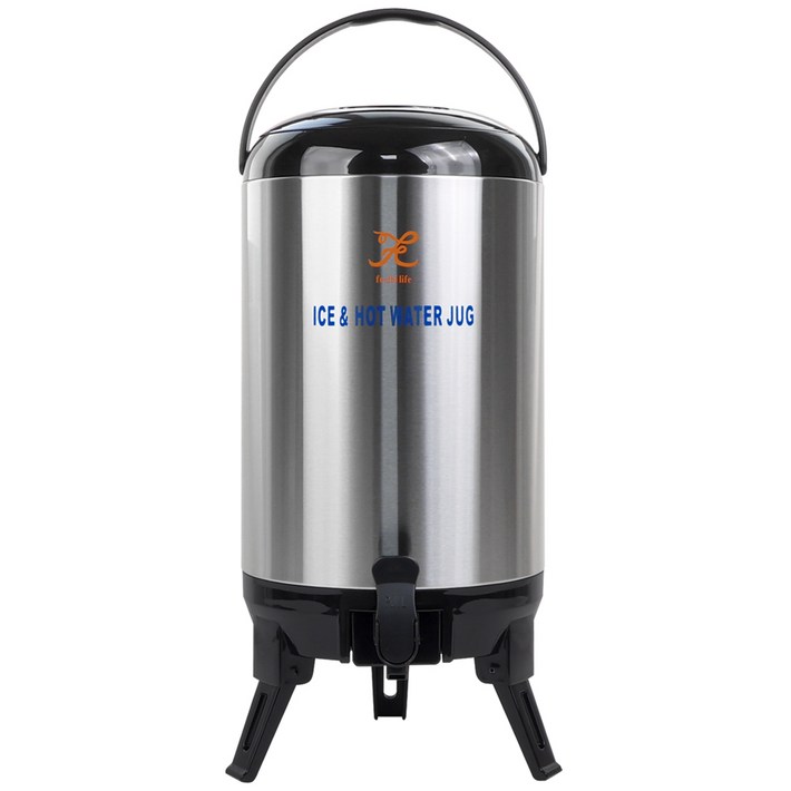 키친왕 보온보냉 물통 워터저그, 블랙실버, 10L, 1개