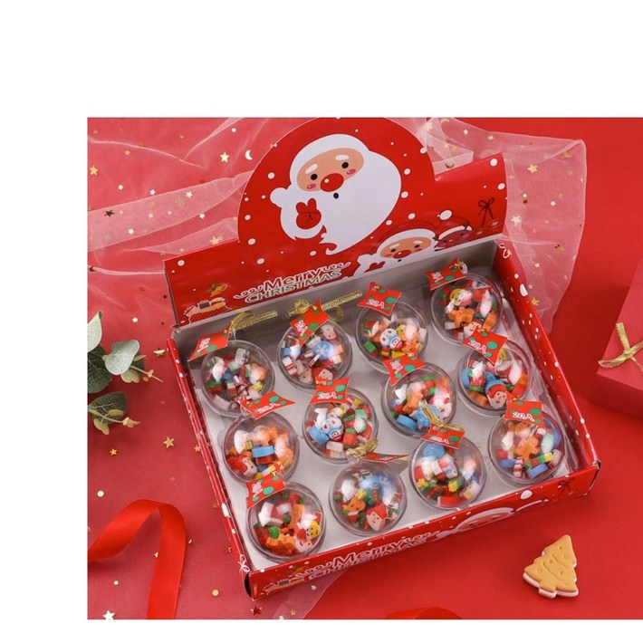 크리스마스 지우개 랜덤 뽑기 선물 답례품 귀여운 산타