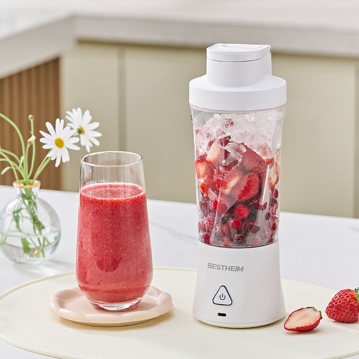베스트하임 제스톰 포터블 블렌더 205 휴대용 믹서기 사은품 보냉 스텐텀블러 증정, 화이트
