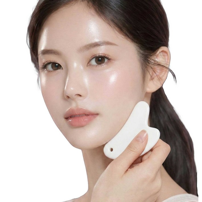 에이플랜 세라믹 도자기괄사 얼굴, 두피 괄사 마사지 도구11, 1세트