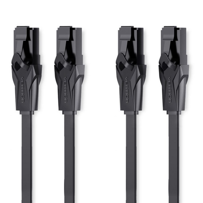 벤션 칼국수형 CAT.6 랜선 랜케이블 UTP 1Gbps 1.5m, 블랙, 4개, 1.5m 벤션 칼국수형 CAT.6 랜선 랜케이블 UTP 1Gbps 1.5m, 블랙, 4개, 1.5m