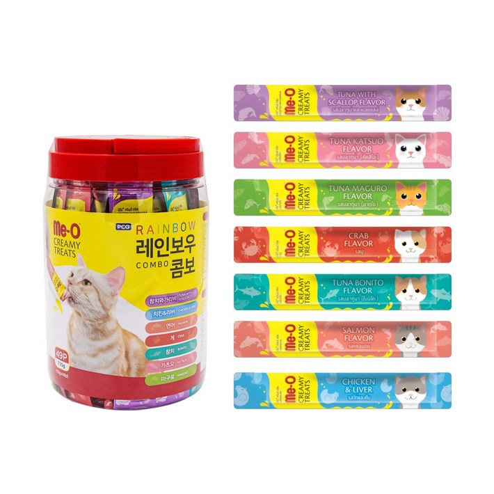 미오 크리미 레인보우 콤보 15g 49개입 (735g) 고양이간식