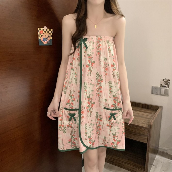 베코니아 여성용 골프가운 입고 벗기 편한 프리미엄 샤워 가운