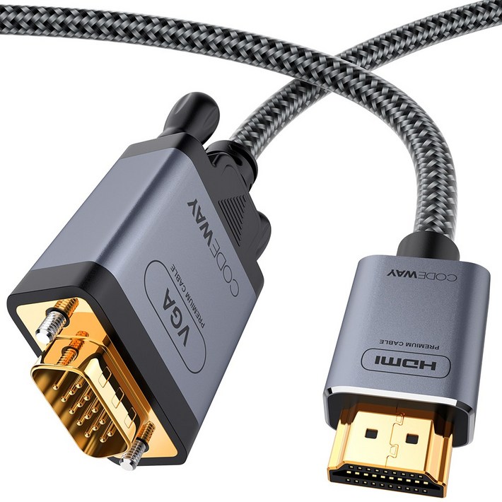 코드웨이 HDMI to VGA RGB 케이블, 1개, 1.2m 코드웨이 HDMI to VGA RGB 케이블, 1개, 1.2m