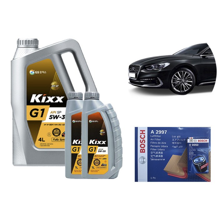 킥스 G1 5W30 그랜저IG 3.0 LPI LPG 엔진오일에어크리너오일필터 세트