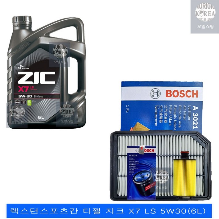 렉스턴스포츠칸 디젤 지크 X7 LS 5W306L C2C3 엔진오일필터 세트 00753021