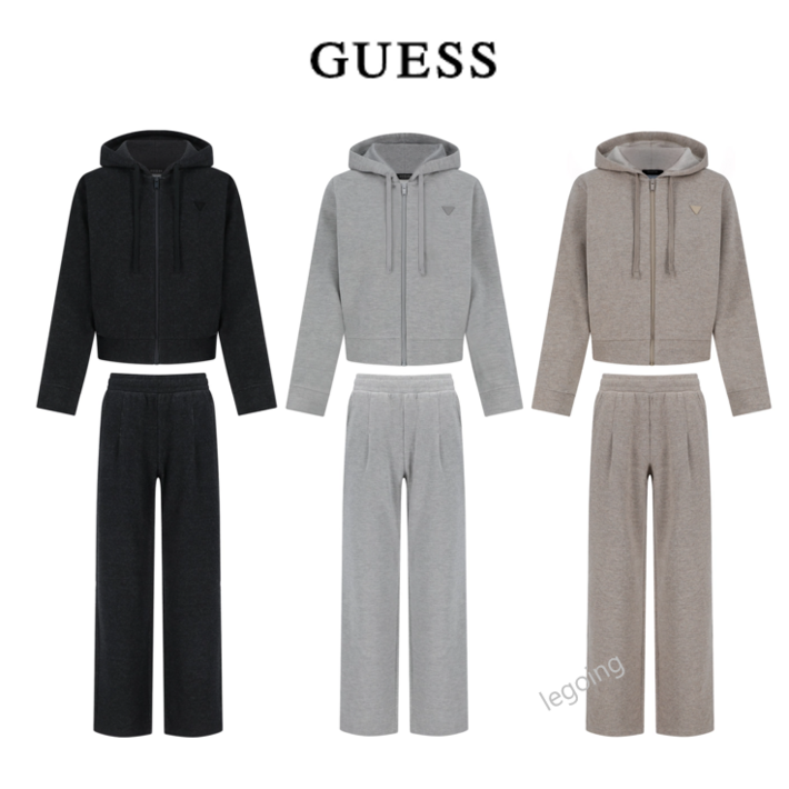 2025 FW 게스 여성 트레이닝 집업 여자 트레이닝셋트 와이드 바지