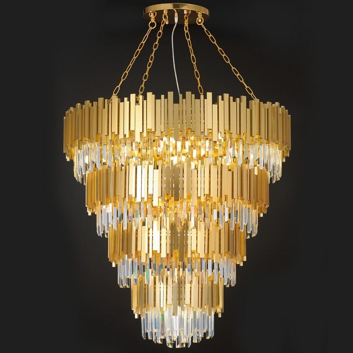 타이탄4단43등골드 대형샹들리에 로비 팬션 소품영화까페인테리어조명, led 12w 벌브전구 전구색노란빛