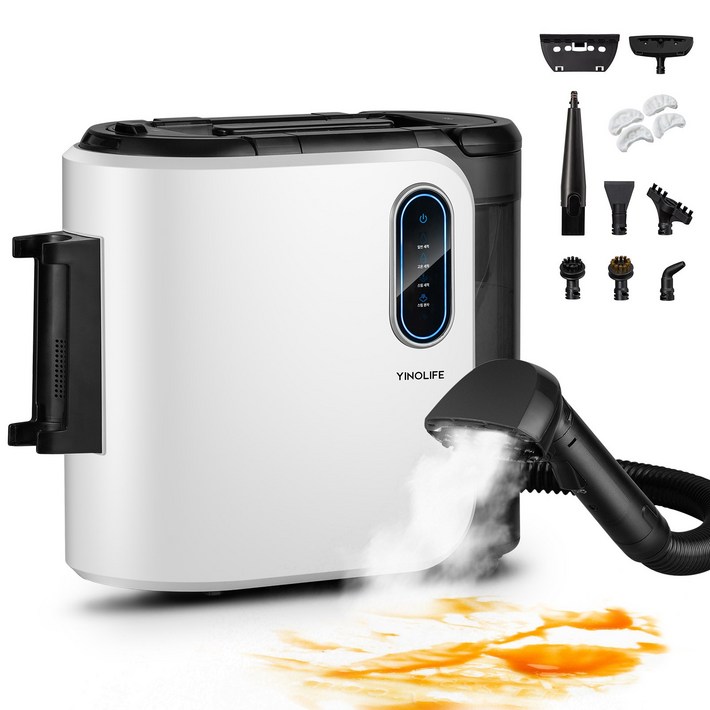 YINOLIFE 다기능 습식청소기 스팀 패브릭 청소기 15kPa 쇼파 카펫 침구 다용도 가정용 스팀 가열가능, 화이트, VCW94110