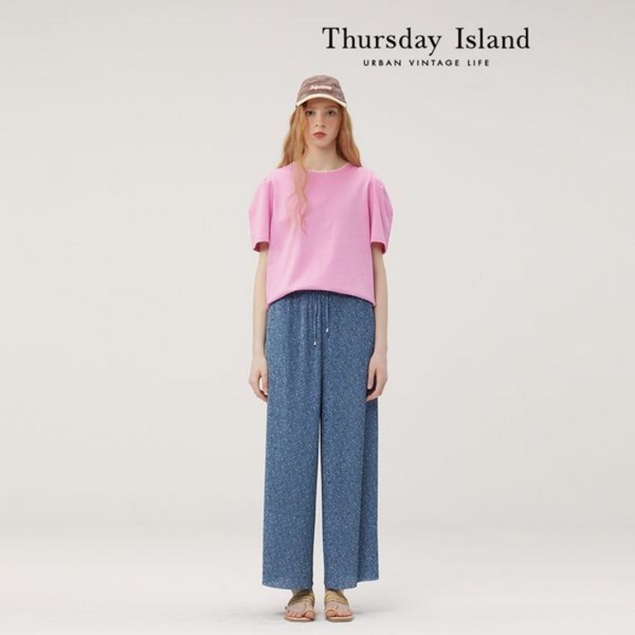 써스데이아일랜드 니트 넥 티셔츠 T234MTS632W P391017001 1161561