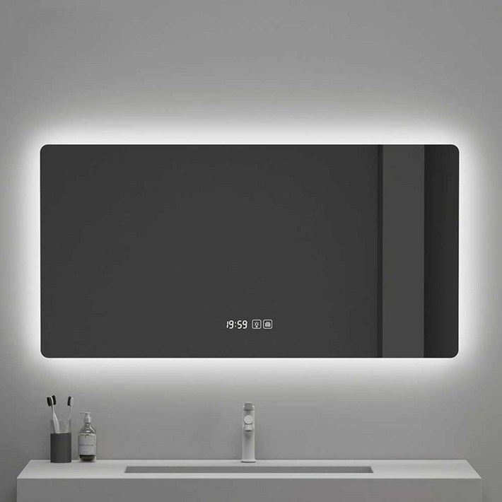 스마트 욕실거울 LED거울 벽걸이형 스마트 터치 직사각형 라이트 미러