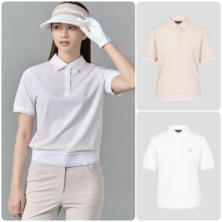 매장정품 빈폴골프 여성 서커 티핑 포인트 반팔 티셔츠 2종택1