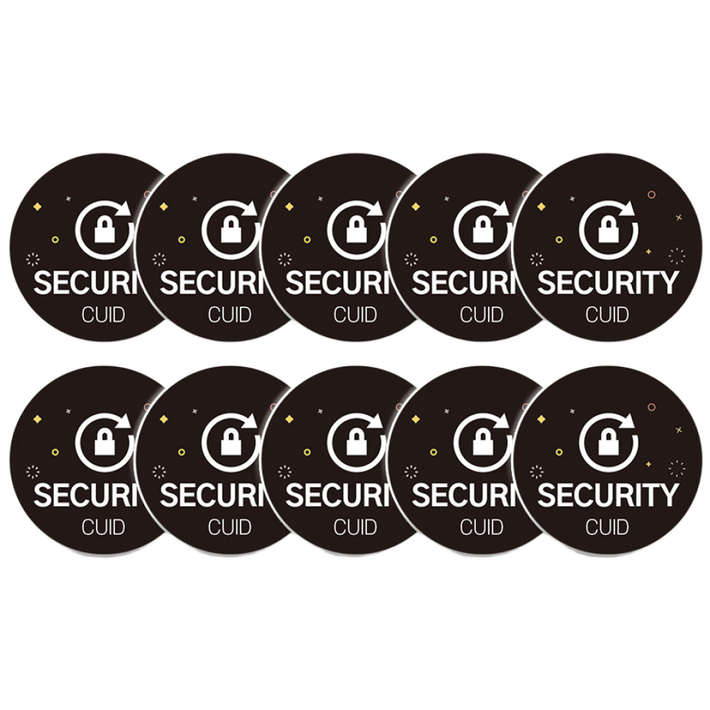 아파트 공동현관 도어락 복사 등록 CUID 스티커 태그 MCT 출입문, 10개, CUID 태그 블랙 No.80P