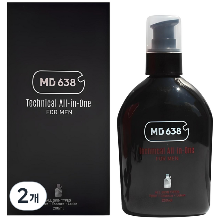 MD638 미백 향이좋은 남자 올인원 스킨 로션 주름개선, 200ml, 2개