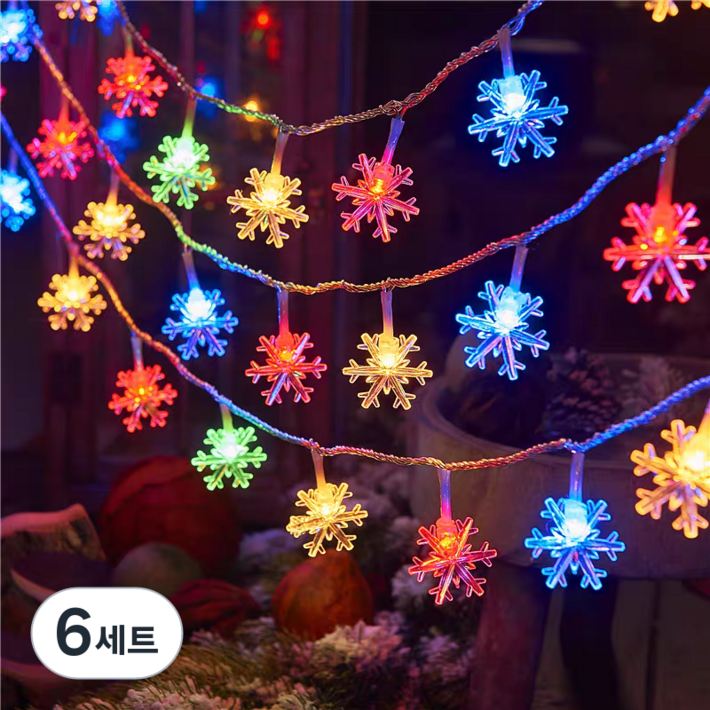 LED 3M명절 분위기 등 야외 조명 등 캠핑 장식소품 조명 장식 줄조명 INBINSD, 6세트, 타입B