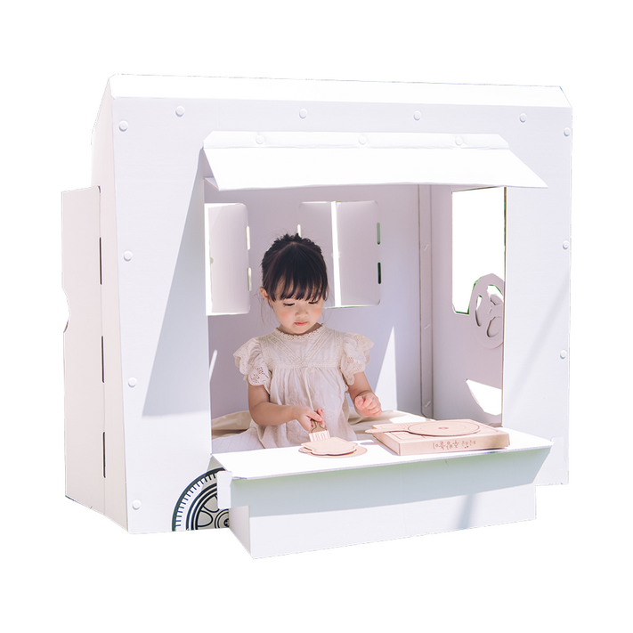 키즈바래 대형 종이 푸드트럭, 화이트, 1개 키즈바래 대형 종이 푸드트럭, 화이트, 1개