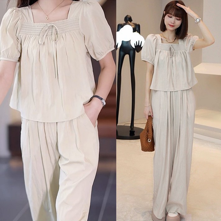 썸머 프릴 루즈핏 투피스 세트 3color 하객룩 데이트룩 바캉스룩