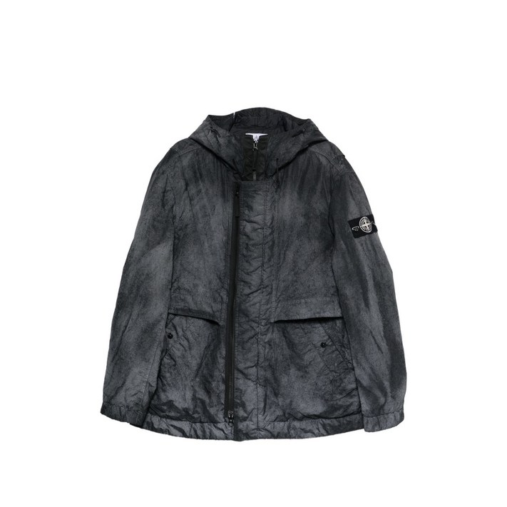 스톤 아일랜드 후드 집업 코트