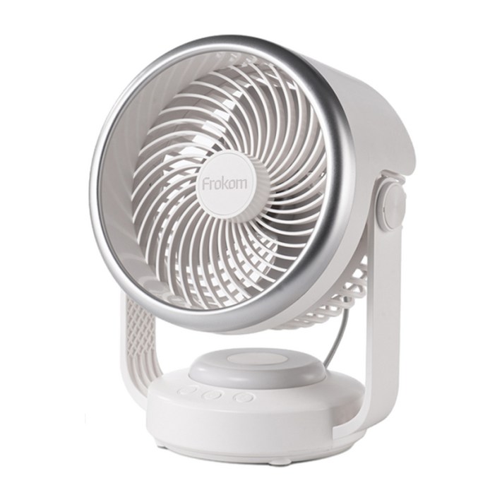 Frokom 무선 무드등 써큘레이터 탁상용 벽걸이 선풍기 270도회전 무소음 6000mah, 화이트