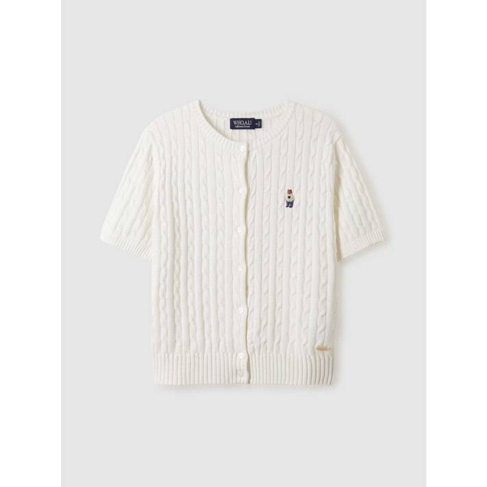 후아유 여성 Steve Round neck Short Sleeve Cardigan WHCKE2401F
