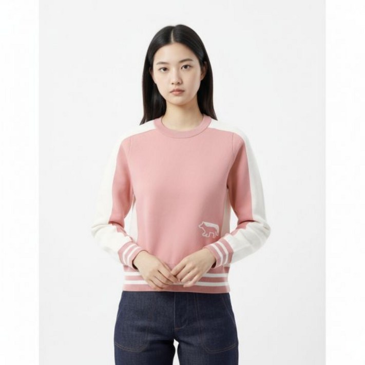 공식정품 메종 키츠네 여성 맨투맨 티셔츠 선물 MAISON KITSUNE FLASH FOX JUMPER NW00803KM0327P634 플래시 폭스 점퍼 맨투맨 여자겨