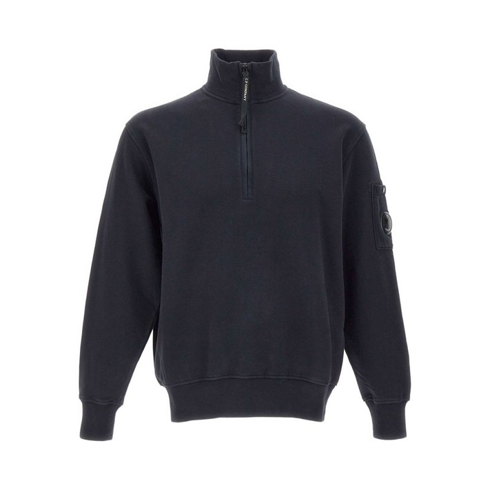C.P.컴퍼니 하프 지퍼 포켓 소매 스웨트셔츠