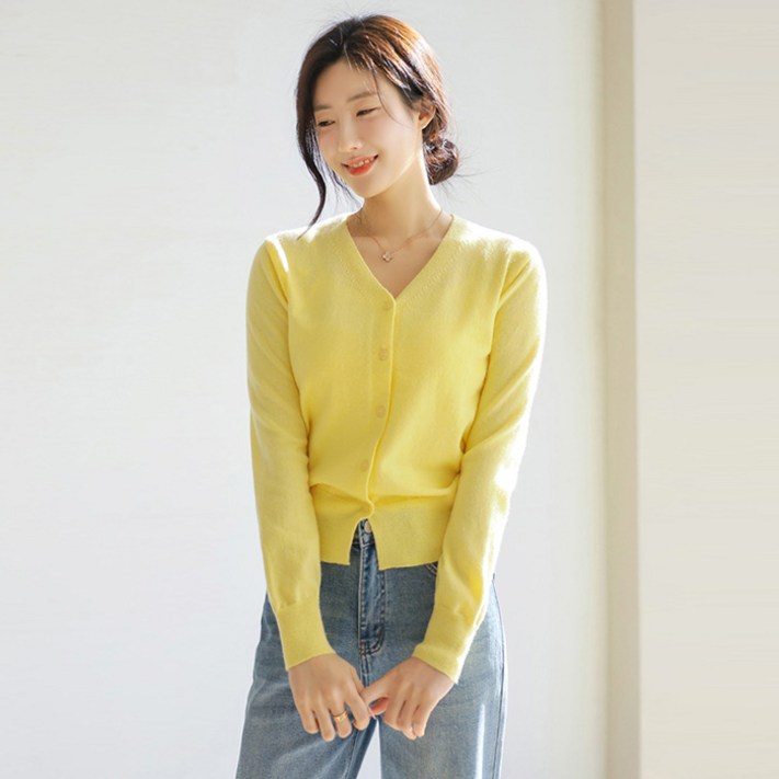 스타일온미 허니스윗 컬러풀 데일리 심플 베이직 가디건
