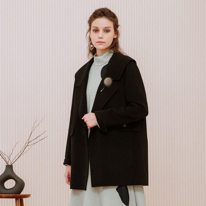 크레송 캐시미어 블랙 블렌딩 핸드메이트 코트 R2131JK03 01