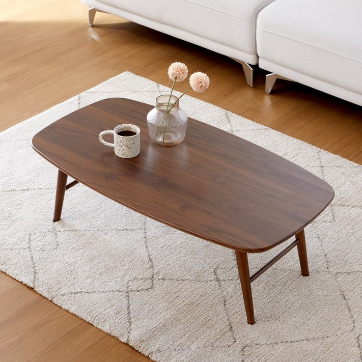 특가 그로잉퍼니쳐 플린 스퀘어 접이식 테이블 4color, 월넛