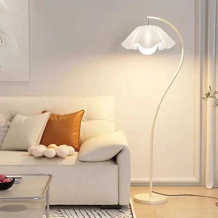 Meyuge 북유럽 감성 플로어 램프 스탠드 조명 3단 조광 무선 리모컨 LED 침실 거실 인테리어 장스탠드 선물 추천, 흰색