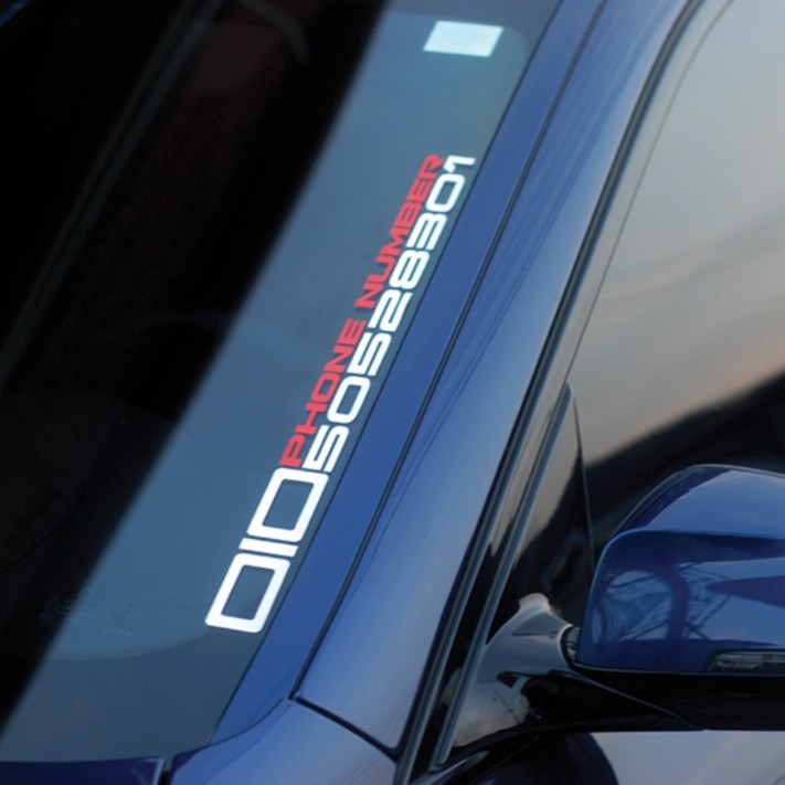 대형 전화번호스티커 트럭 화물차 세로형 주차번호, 1개, 흰색반사밝은실버