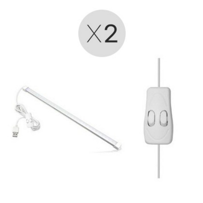USB LED 바 조명 대 3색 52cm, 주황빛, 아이보리빛, 하얀빛, 2개 USB LED 바 조명 대 3색 52cm, 주황빛, 아이보리빛, 하얀빛, 2개