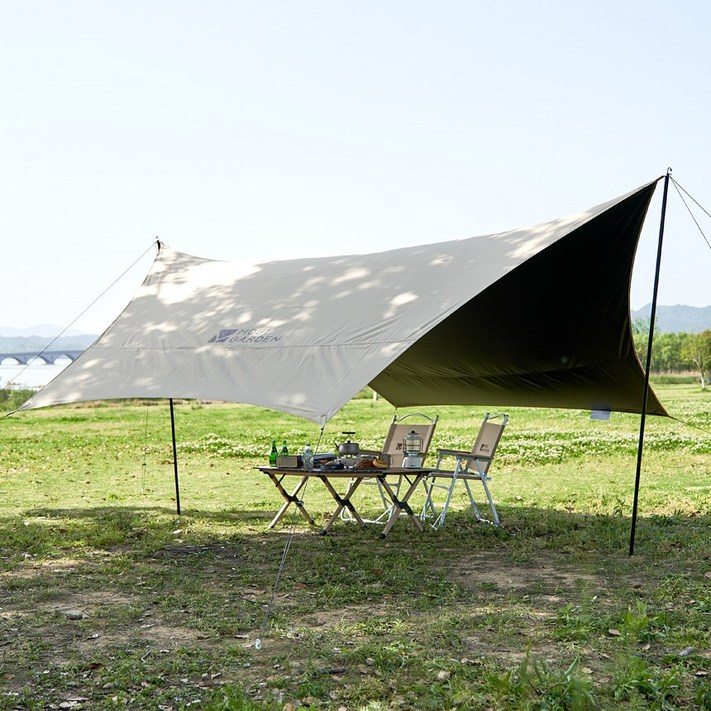 캠스존 헥사 캠핑타프 블랙코팅 그늘막 비치 피크닉 440cm 530cm, 라이트 그레이 캠스존 헥사 캠핑타프 블랙코팅 그늘막 비치 피크닉 440cm 530cm, 라이트 그레이
