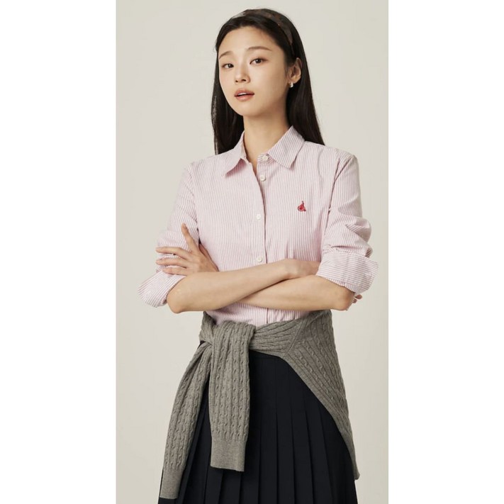 빈폴레이디스 Essential 옥스포드 스트레치 STR 레귤러핏 셔츠  레드 BF5864E026 724290