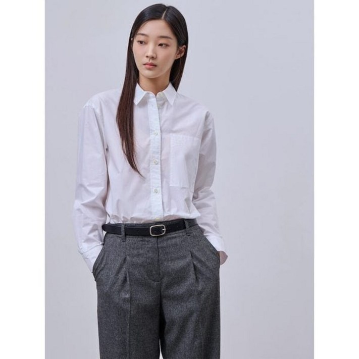 백화점공식매장 출고 셔츠 빈폴레이디스 오프닝 솔리드 오버핏 화이트 BF4864S011 여성 남방