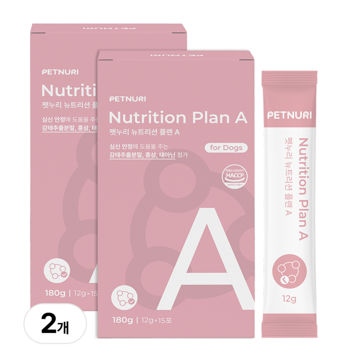 펫누리 뉴트리션플랜A 강아지 영양제 분리불안 심신안정 스트레스 츄르 간식, 2박스, 스트레스완화안정집중력관리, 180g