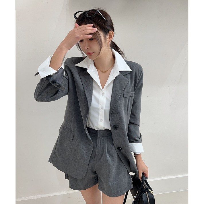 봄,가을 오버핏 정장세트 자켓 반바지 셋업 투피스 3COLOR