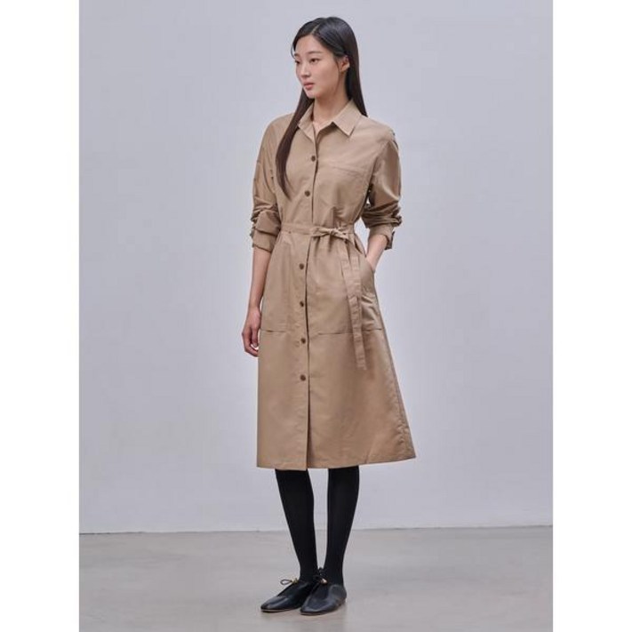 빈폴레이디스 24FW 솔리드 셔츠형 변형 원피스 베이지 BF4871C02A