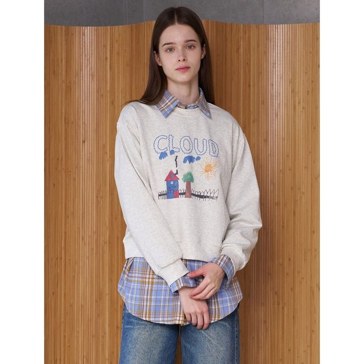 비엔엑스 라운드넥 프린팅 긴팔 티셔츠 BX3TS009L0