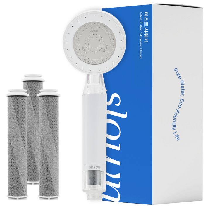 슬로운 Slown 에코젠 미스트 샤워기 헤드  필터 3개입, 화이트, 1개