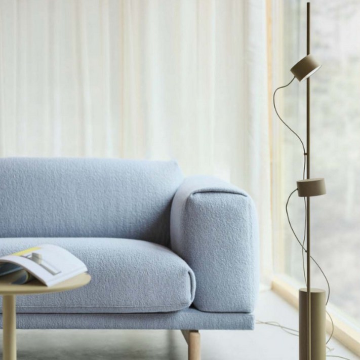 무토 포스트 플로어 스탠드 램프 조명 침실 인테리어 무드등 수면등 LED 밝기조절 디밍, Brown Green