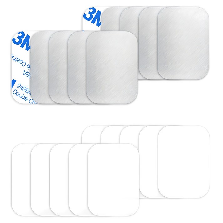 808 차량용 휴대폰 마그네틱 거치대용 사각 플레이트 10p  보호필름 10p, 1세트, 혼합색상