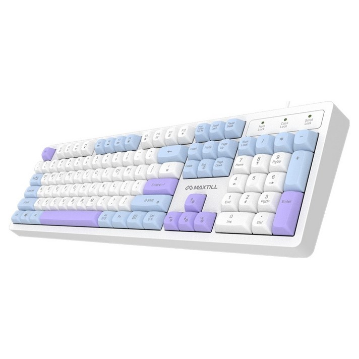 맥스틸 멤브레인 3컬러 키캡 RGB USB 유선 일반형 키보드, BLUE White, GMKM1U, 제조사축 맥스틸 멤브레인 3컬러 키캡 RGB USB 유선 일반형 키보드, BLUE White, GMKM1U, 제조사축