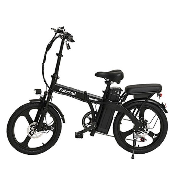 파라드 뮌스터 48V 500W 10Ah 접이식 전기자전거 고객직접설치, 무광블랙, 스틸