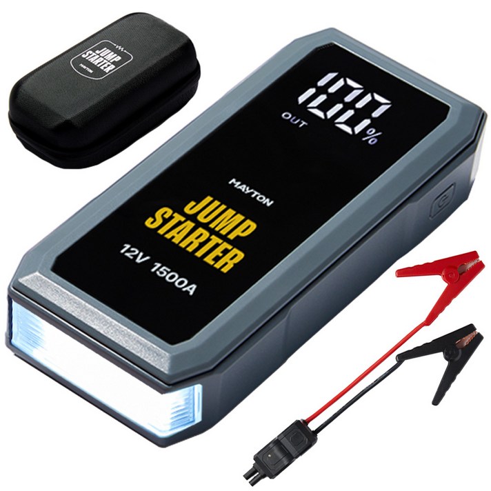 메이튼 긴급시동 보조배터리 점프스타터  전용파우치  점퍼 케이블  충전 케이블, 10400mAh, 1개