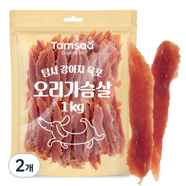 탐사 강아지 육포, 오리가슴살, 1kg 탐사 강아지 육포, 오리가슴살, 1kg