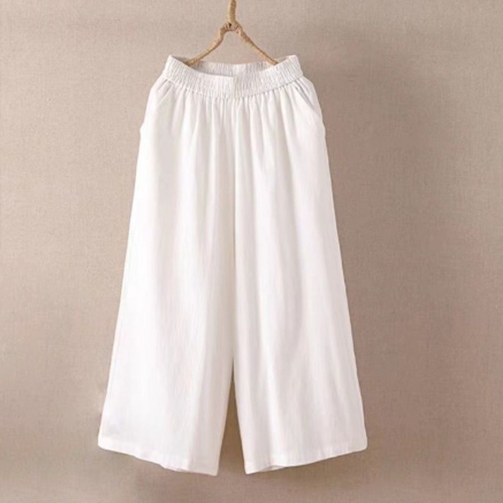 아뗄릭 여성용 빅사이즈 세상 편한 와이드 밴딩 8부 팬츠 10352