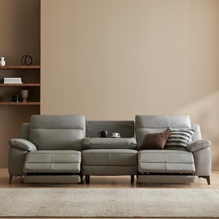 무브미 한샘 프라임 리츠 리클라이너 소파 4인 홈바형 방문설치, 미드그레이