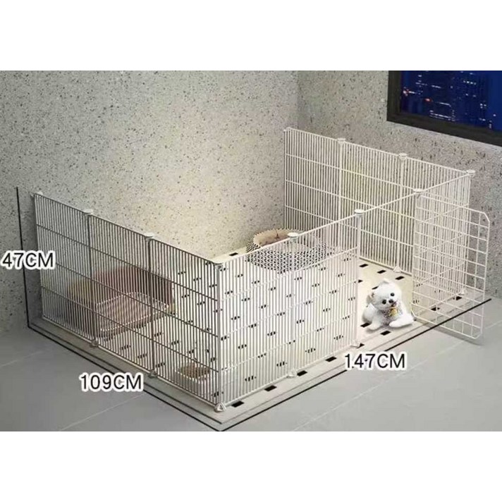 메이든 애견펜스 철장 강아지울타리 애견 강아지 가림막 울타리, 검정 촘촘 7개 111x73cm